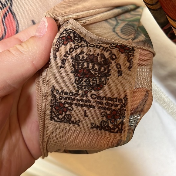 Tattoo Clothing Sheer Tattoo Art Long Sleeve Blouse - Picture 7 of 9